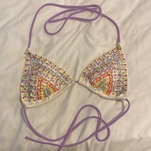 Jewelled Bikini Triangle Top